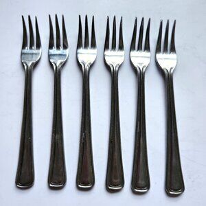 Set of 6 Vintage Dessert Forks • 5.5" • Stainless Steel Japan